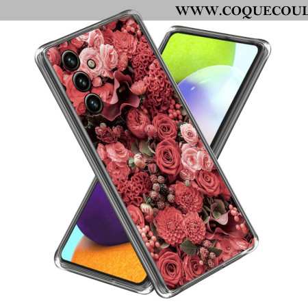 Coque Samsung Galaxy A15 Fleurs Roses et Rouge