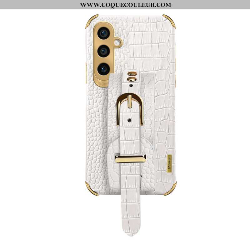 Coque Samsung Galaxy A15 5G / A15 Style Crocodile avec Bracelet-Support