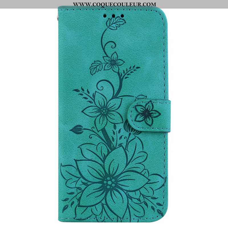 Housse Samsung Galaxy A15 Motif Floral à Lanière