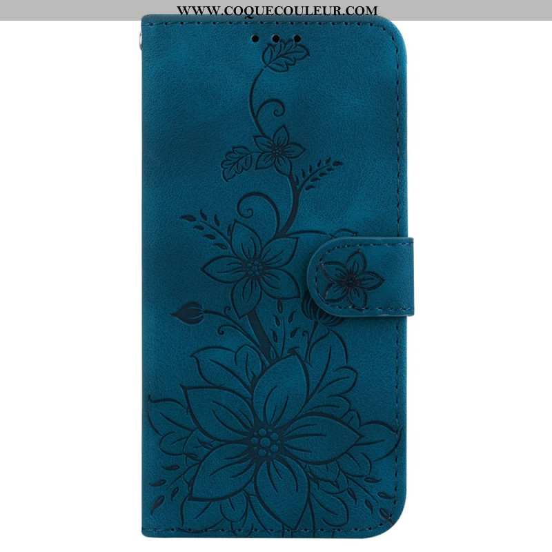 Housse Samsung Galaxy A15 Motif Floral à Lanière