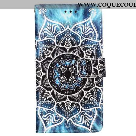 Housse Samsung Galaxy A15 Fleur Mandala à Lanière