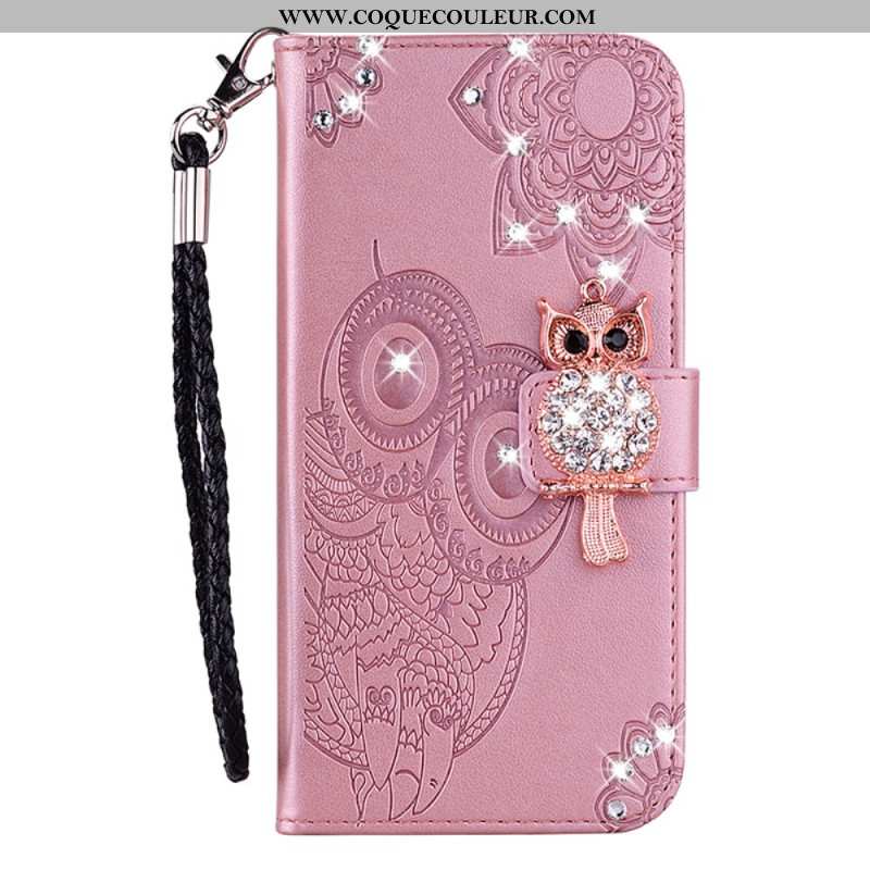 Housse Samsung Galaxy A15 Hibou Mandala et Breloque