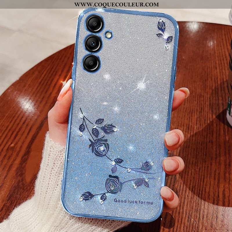 Coque Samsung Galaxy A16 4G / 5G Strass et Fleurs KADEM