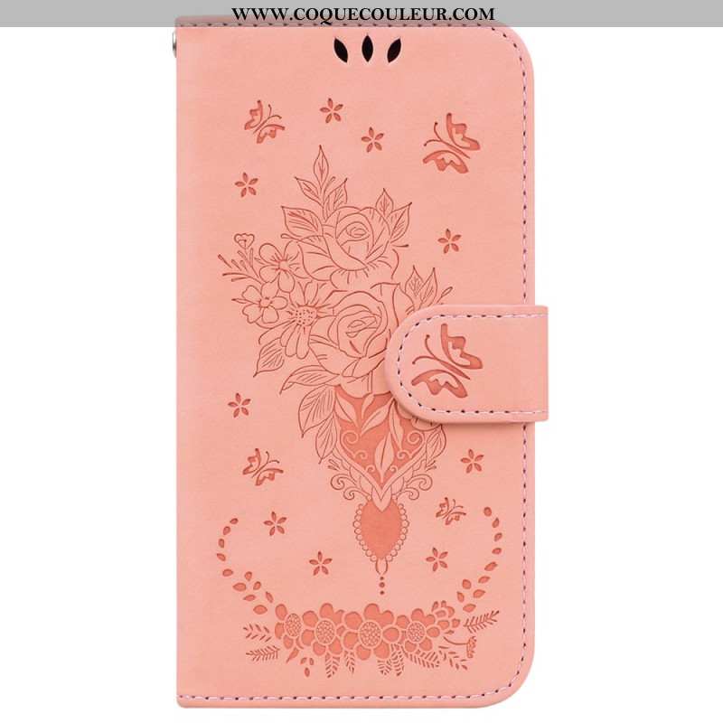 Housse Samsung Galaxy A55 5G Motif de Rose et Papillons