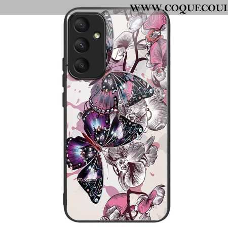 Coque Samsung Galaxy A55 5G Verre Trempé Papillons Violets