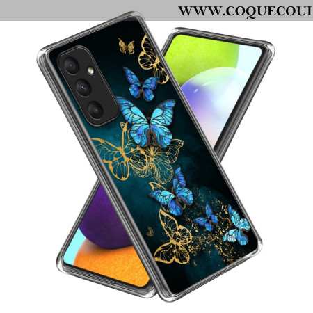 Coque Samsung Galaxy A55 5G Grappe de Papillons Bleus