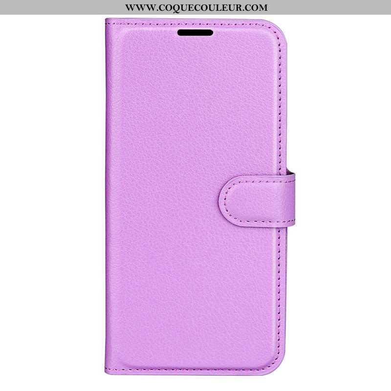 Housse Samsung Galaxy A55 5G Simili Cuir Litchi Classique