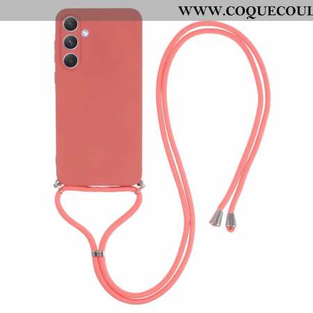 Coque à Cordon Samsung Galaxy A55 5G Rouge Aubépine