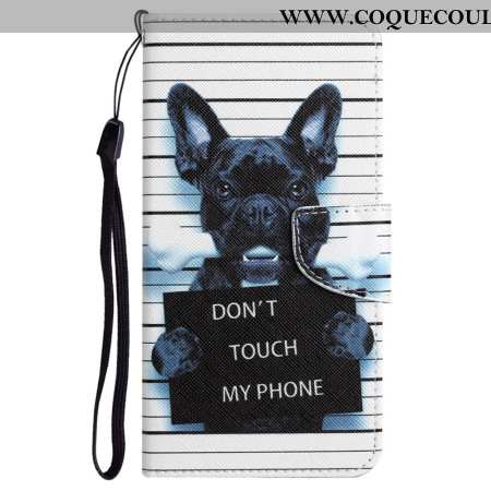 Housse Samsung Galaxy A55 5G Chien Don't Touch my Phone à Lanière