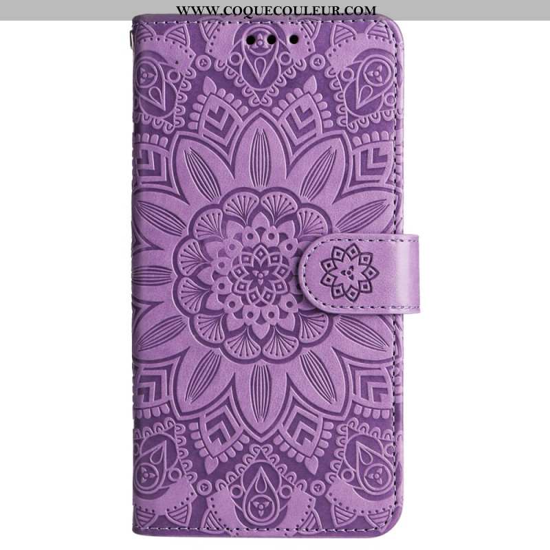 Housse Samsung Galaxy M55 5G Mandala avec Lanière