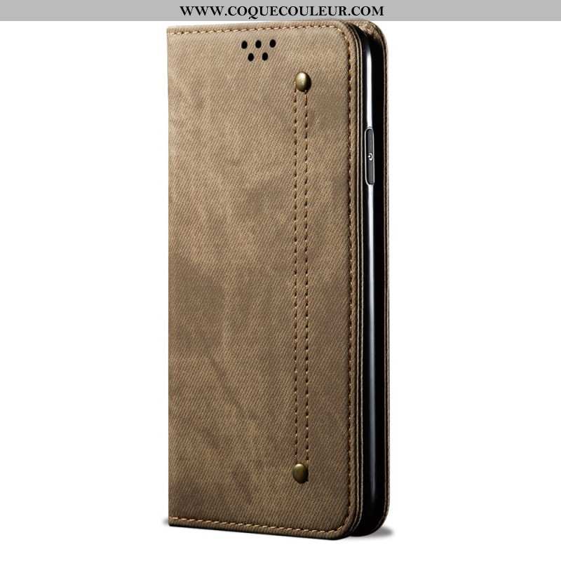 Flip Cover Samsung Galaxy M55 5G Tissu Jeans