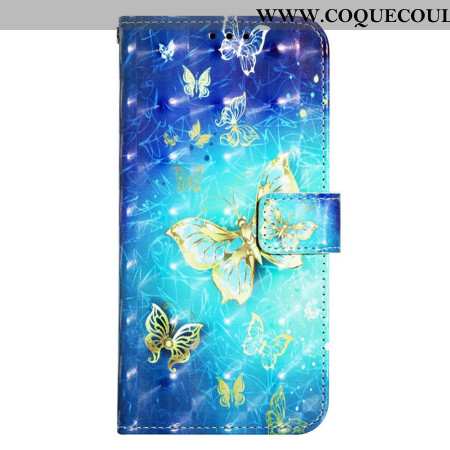 Housse Samsung Galaxy S24 5G Papillons dorés