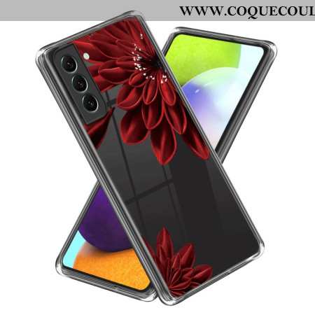 Coque Samsung Galaxy S24 5G Transparente Fleur Rouge