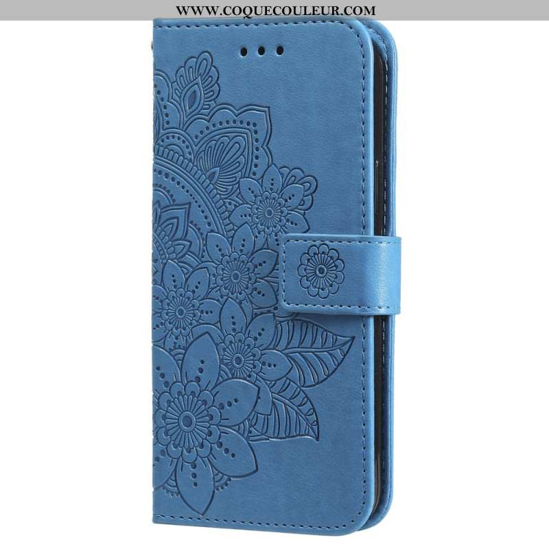 Housse Samsung Galaxy S24 5G Mandala Floral avec Lanière