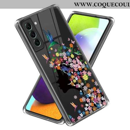 Coque Samsung Galaxy S24 5G Transparente Tête Fleurie