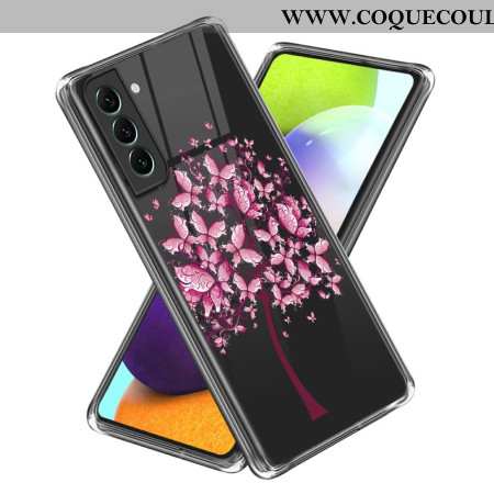 Coque Samsung Galaxy S24 5G Transparente Fleurs roses