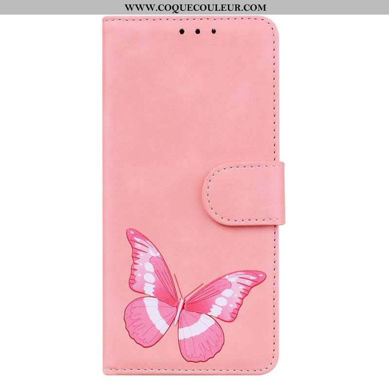 Housse Samsung Galaxy S24 5G Papillon à Lanière