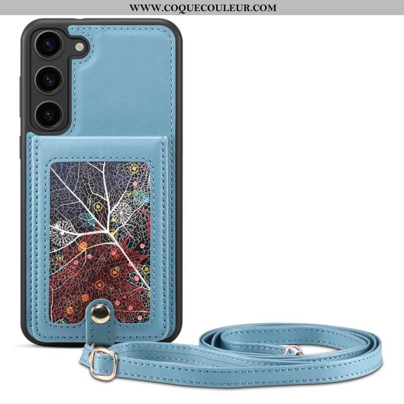 Coque Samsung Galaxy S24 5G avec Porte-Carte et Bandoulière