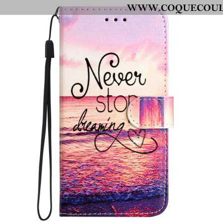 Housse Samsung Galaxy S24 5G Midnight Never Stop Dreaming à Lanière