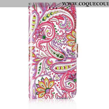 Housse Samsung Galaxy S24 5G Motif Floral Rose à Lanière