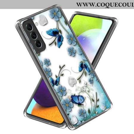 Coque Samsung Galaxy S24 5G Papillons et Fleurs