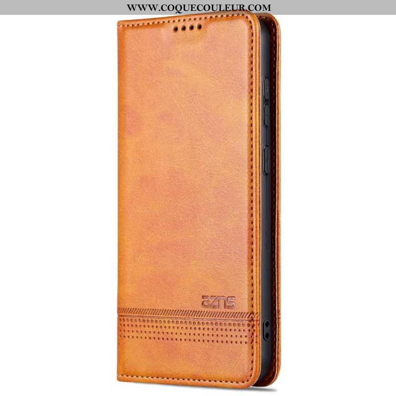 Flip Cover Samsung Galaxy S24 5G Effet Cuir AZNS