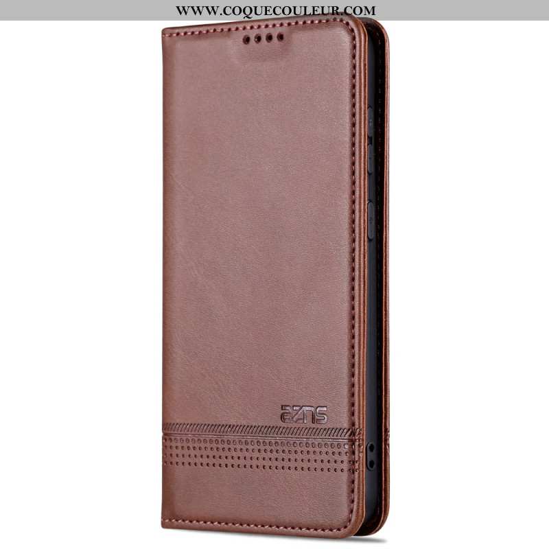 Flip Cover Samsung Galaxy S24 5G Effet Cuir AZNS