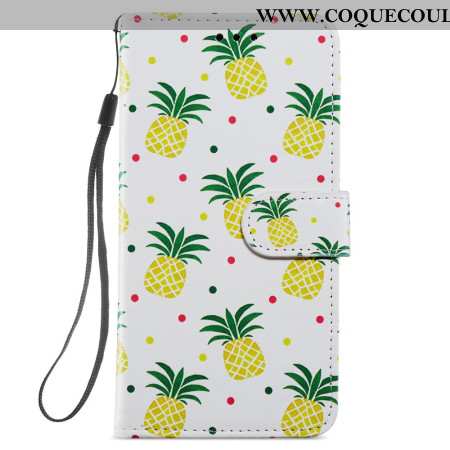 Housse Samsung Galaxy S24 5G Ananas à Lanière