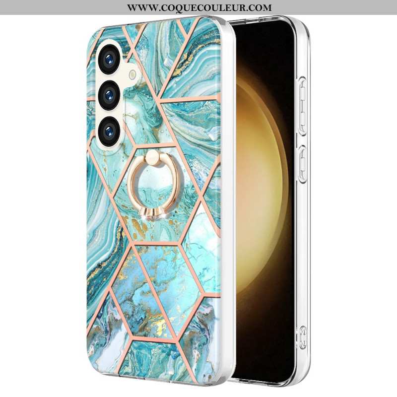 Coque Samsung Galaxy S24 avec Anneau-Support Marbre Décliné