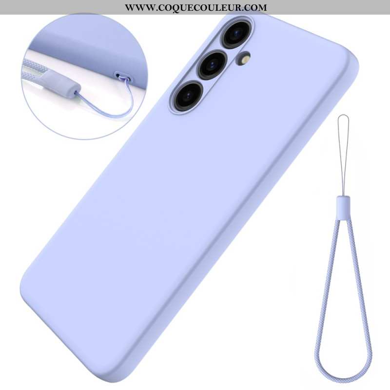 Coque Samsung Galaxy S24 5G Silicone Liquide à Lanière