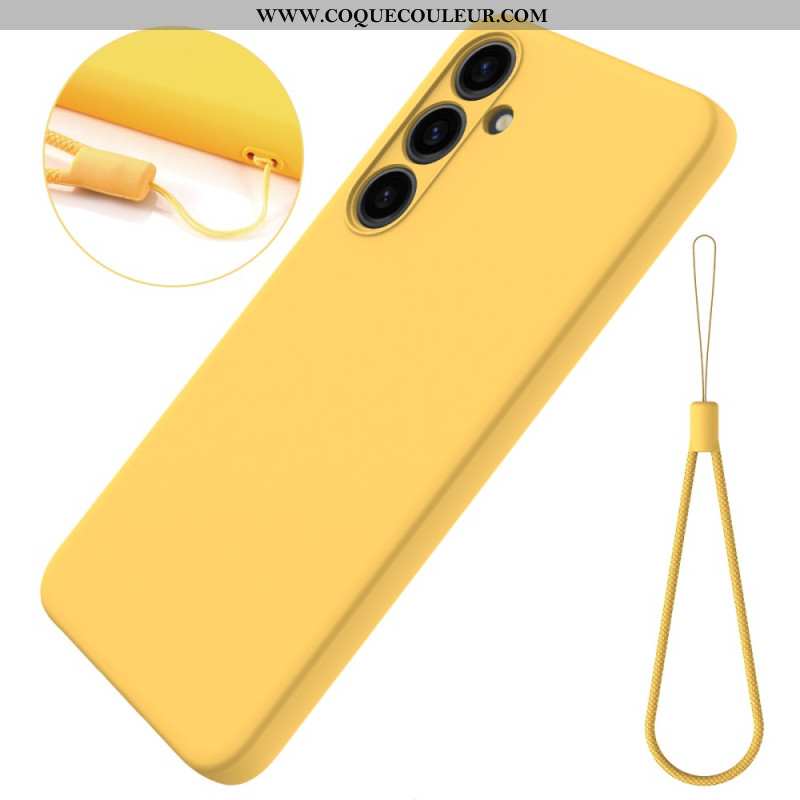 Coque Samsung Galaxy S24 5G Silicone Liquide à Lanière