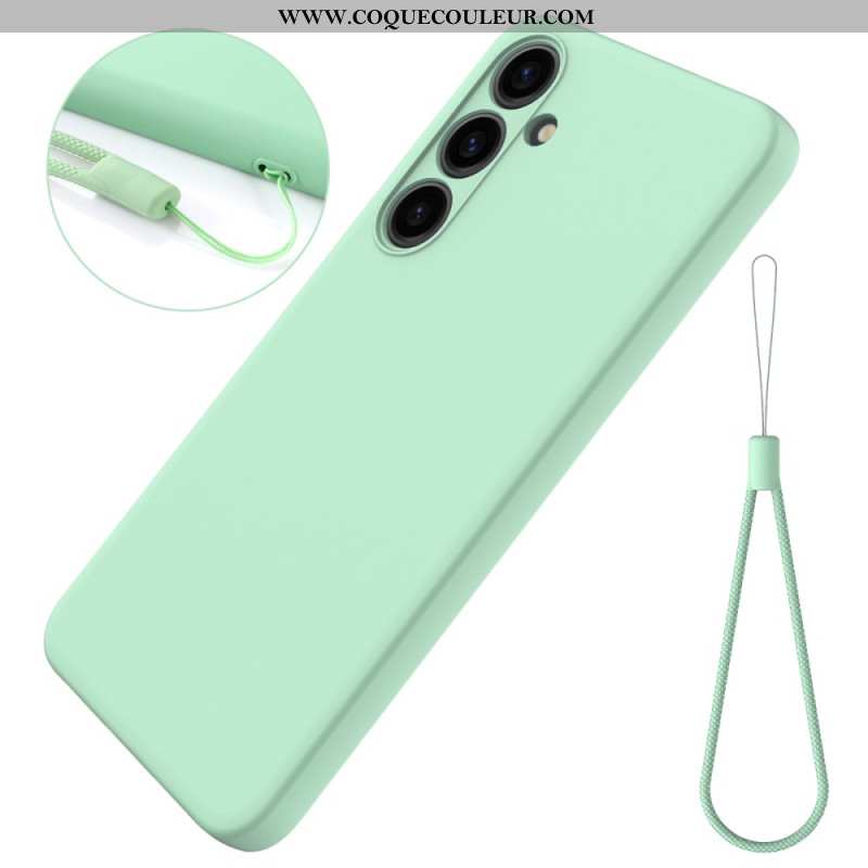 Coque Samsung Galaxy S24 5G Silicone Liquide à Lanière