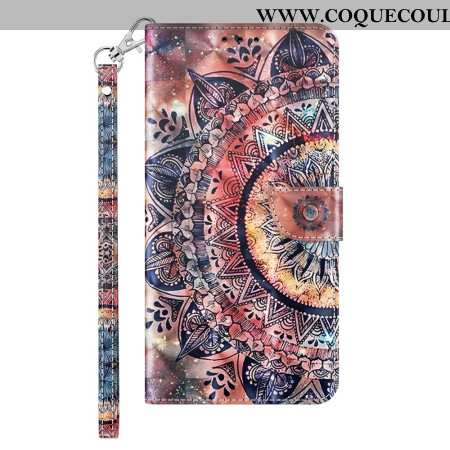 Housse Samsung Galaxy S24 5G Mandala Coloré à Lanière