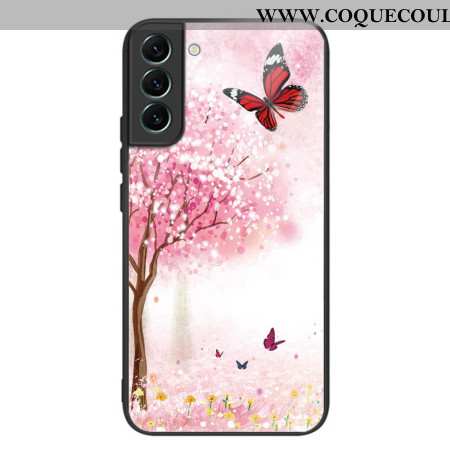 Coque Samsung Galaxy S24 5G Verre Trempé Cerisiers en Fleurs