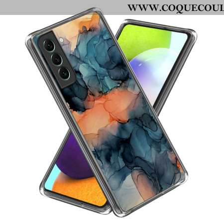 Coque Samsung Galaxy S24 5G Motif Marbre Abstrait Orange