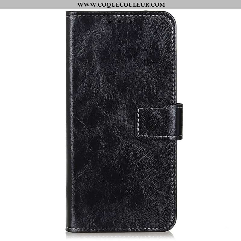 Housse Samsung Galaxy S24 5G Simili Cuir Vernie Coutures Apparentes