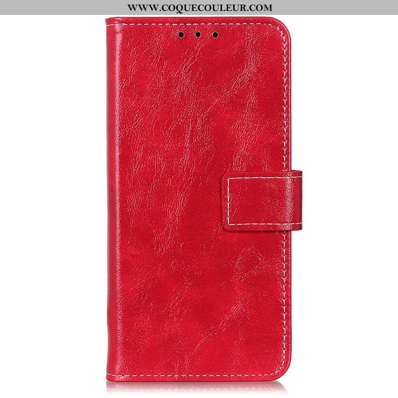 Housse Samsung Galaxy S24 5G Simili Cuir Vernie Coutures Apparentes