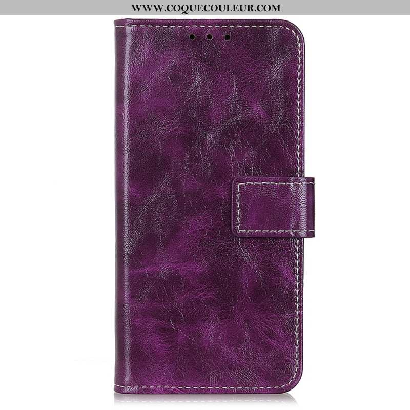 Housse Samsung Galaxy S24 5G Simili Cuir Vernie Coutures Apparentes