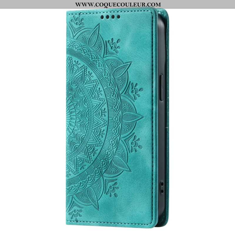 Housse Samsung Galaxy S24 5G Mandala Discret à Lanière