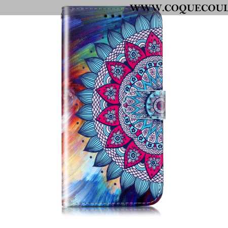 Housse Samsung Galaxy S24 5G Motif Mandala à Lanière