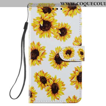 Housse Samsung Galaxy S245G Tournesols à Lanière