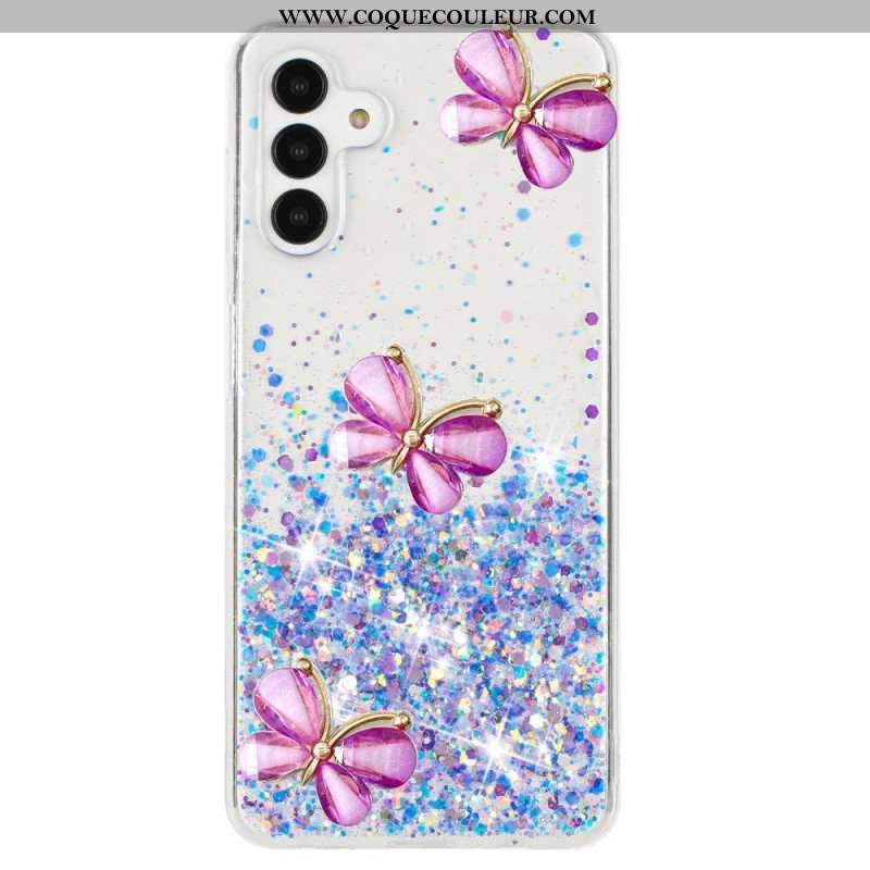 Coque Samsung Galaxy S24 FE Phosphorescente Papillons 3D