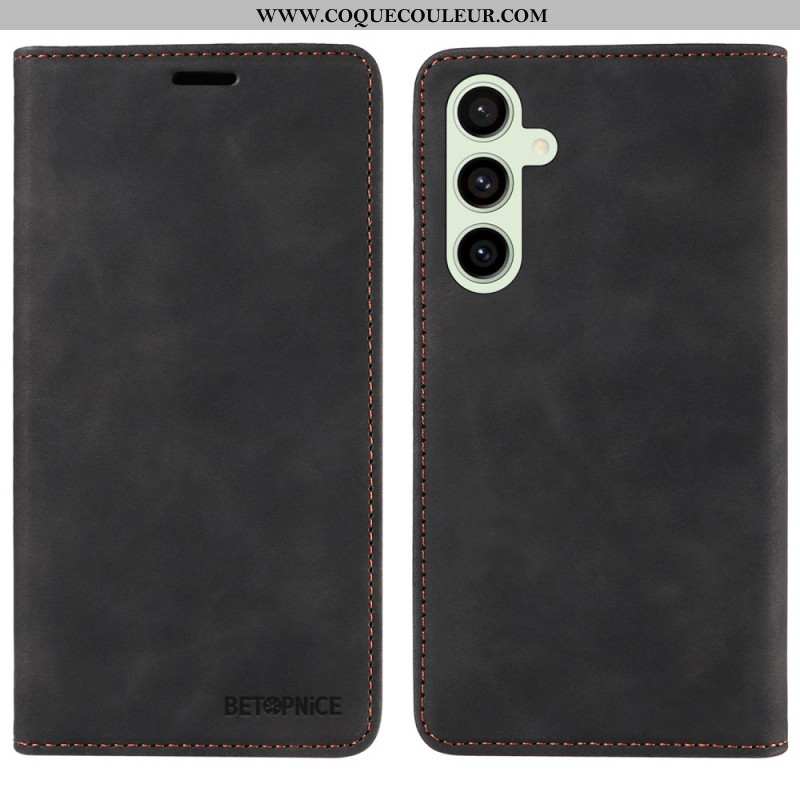 Flip Cover Samsung Galaxy S24 FE Style Rétro Technologie de Blocage RFID BETOPNICE