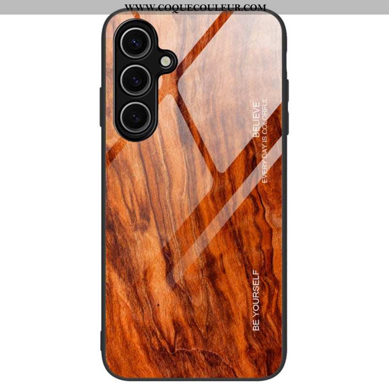 Coque Samsung Galaxy S24 FE Verre Trempé Effet Bois