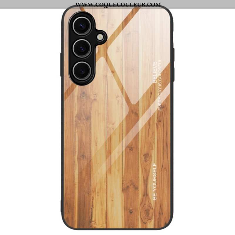 Coque Samsung Galaxy S24 FE Verre Trempé Effet Bois