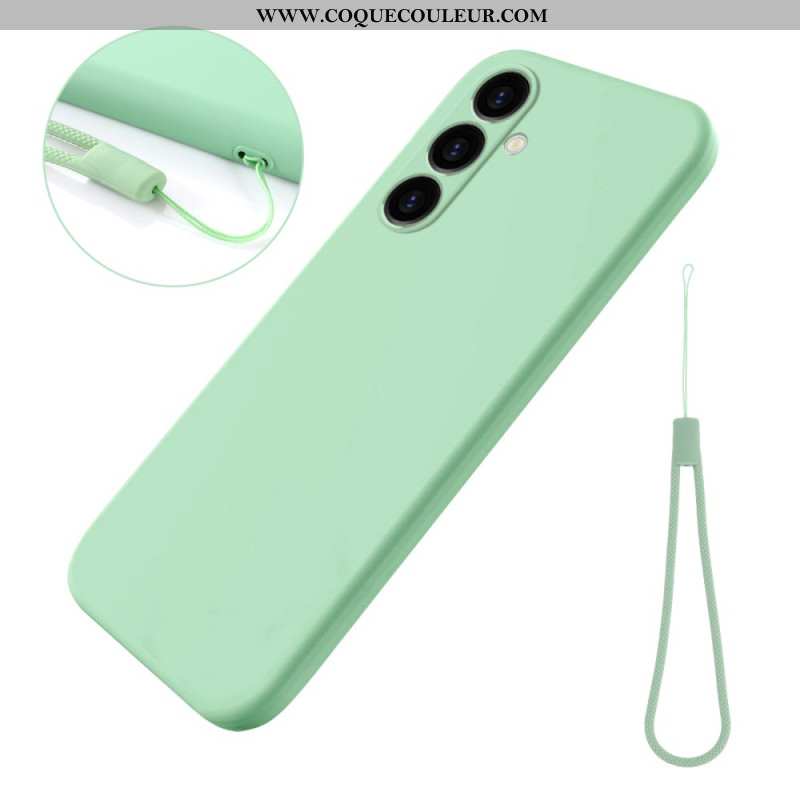 Coque Samsung Galaxy S24 FE Silicone Liquide à Lanière