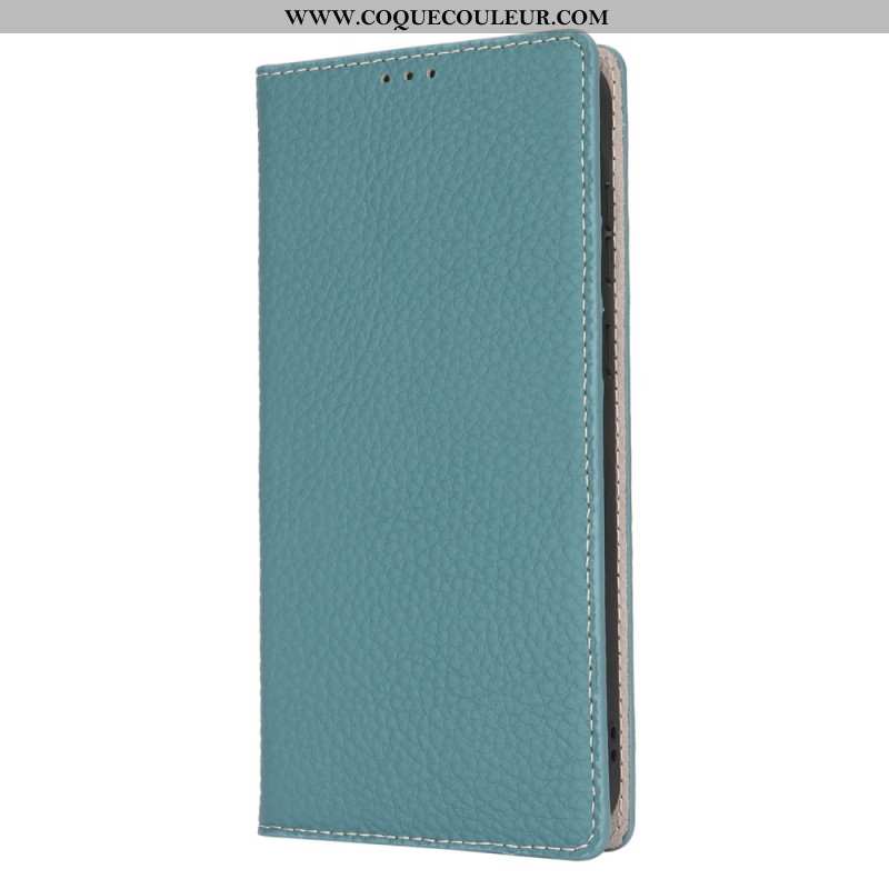 Flip Cover Samsung Galaxy S24 FE Cuir Texture Litchi