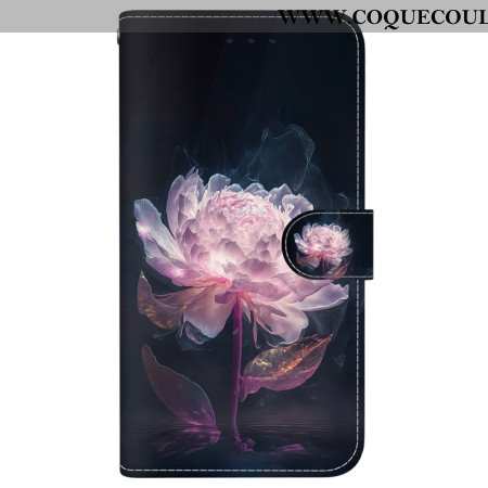 Housse Samsung Galaxy S24 FE Pivoine Pourpre à Lanière