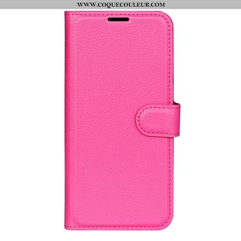 Housse Samsung Galaxy S24 FE Simili Cuir Litchi