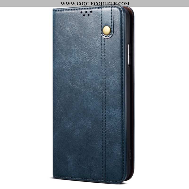 Flip Cover Samsung Galaxy S24 FE Simili Cuir Ciré